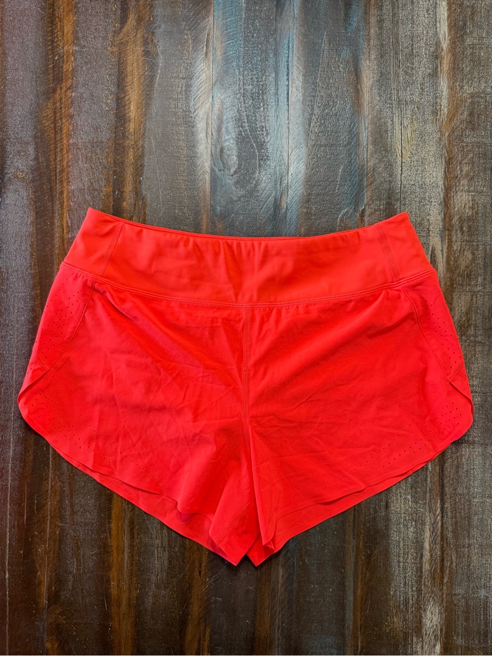 Athleta x Allyson Felix Size Medium Neon Orange Run With It 3.5” Shorts EUC